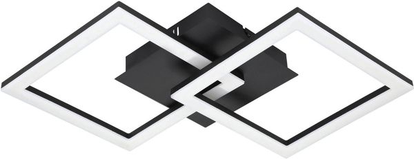 Eglo 900316 Deckenleuchte PARANDAY-Z Stahl schwarz, Kunststoff weiss LED 21,5W 3000-6500K L:52. 5cm B:31cm H:6cm dimmbar mit Connect-Z Funktion