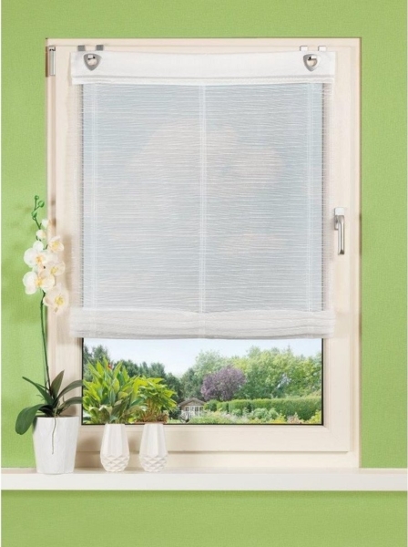 Home Wohnideen Raffrollo Effektvoile weiß 140 x 45 cm