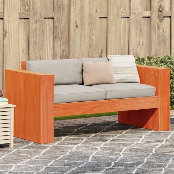 vidaXL Gartensofa 2-Sitzer Wachsbraun 134x60x62 cm Massivholz Kiefer