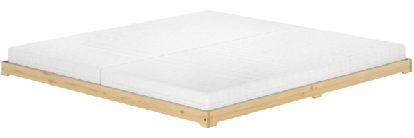 Extra flaches Futonbett 180x200 Kiefer lackiert Ehebett V-60.47K-18Rollrost und Matratze inkl.