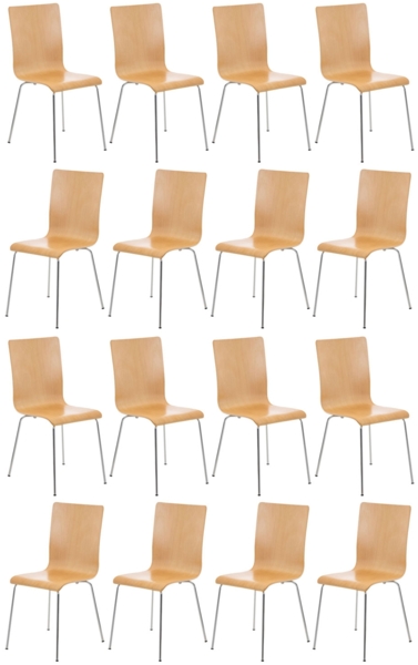 CLP 16er Set Besucherstuhl Pepe Metallgestell,natura