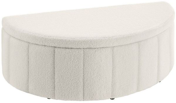 tectake Bank Polsterbank mit Stauraum Belastbarkeit 150 kg, 108 x 48 x 38,5 cm (Polsterbank Moon, in Cremefarbenes Boucl), Polsterdeckel mit Gasdruckfedersystem, mit Samt oder Bouclé