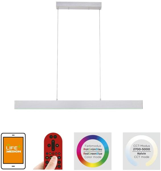 JUST LIGHT 11568-95 LED Pendelleuchte LOLAsmart-Nila Smart Home RGBW stahlfarben