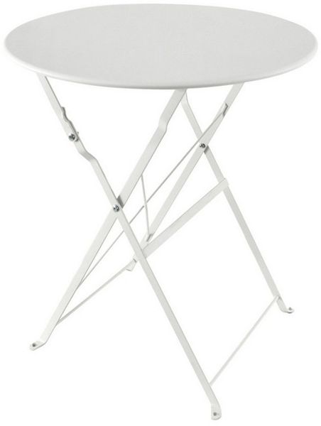 HTI-Living Gartentisch Gartentisch Basil Metall rund klappbar Creme (Stück, 1-St, 1 Gartentisch)