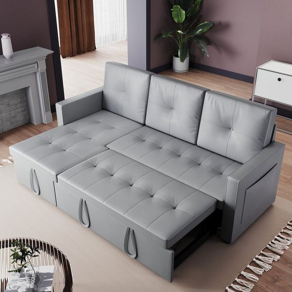 SONNI Schlafsofa Ecksofa, Schlafsofa mit Schlaffunktion, Multifunktionssofa, 203 x 130 x 88 cm, 3 Sitzer Sofa