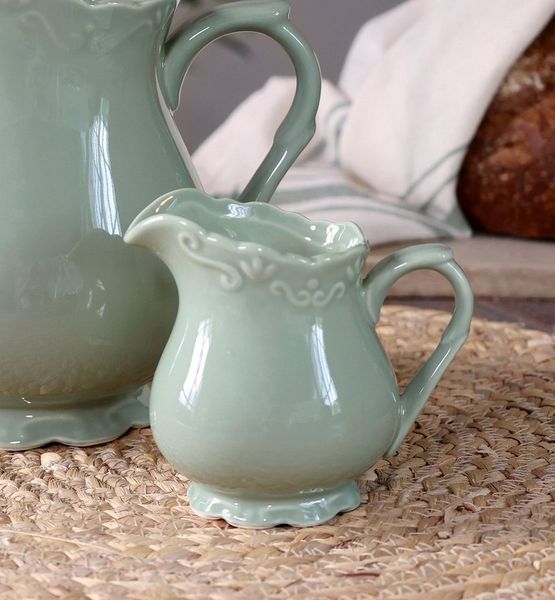 Chic Antique Milchkännchen Sahnekännchen Kanne Porzellan Provence Grün 63008921