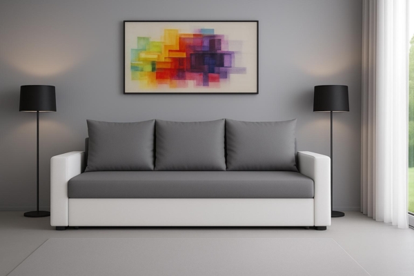 Sofa LATTE mit Schlaf-Funktion und Bettkasten moderner Stil und Komfort!