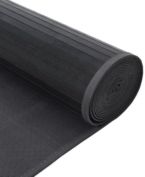 vidaXL Teppich Rechteckig Grau 70x400 cm Bambus 376886 Bild 5