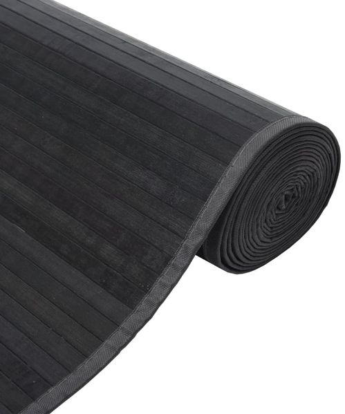 vidaXL Teppich Rechteckig Grau 70x400 cm Bambus 376886 Bild 4