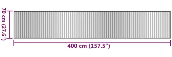vidaXL Teppich Rechteckig Grau 70x400 cm Bambus 376886 Bild 8