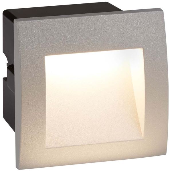 1W Ankle Led Innen / Aussen Einbauquadrat, Grau 4000K Glas
