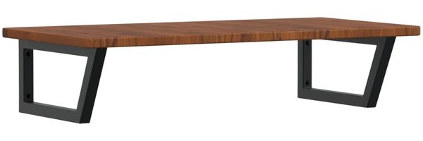 Waschtischplatte mit Halterung Stahl und Massivholz Eiche