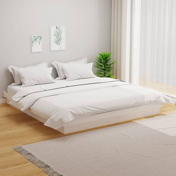 vidaXL Massivholzbett Weiß 180x200 cm 6FT Super King [819923]