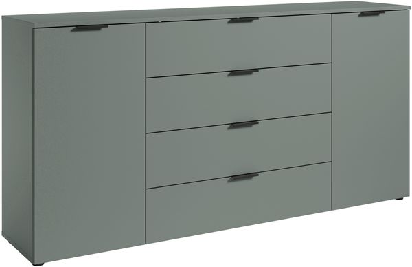 Sideboard >Linz< 2 Türen, 4 Schübe, in Salbei - 180x90x40cm (BxHxT)