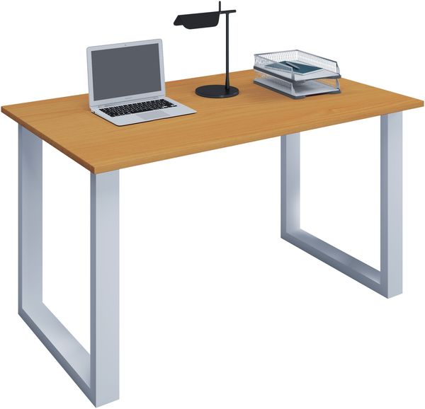 VCM Schreibtisch Lona 914631 Weiß / Buche H. 76 x B. 80 x T. 50 cm