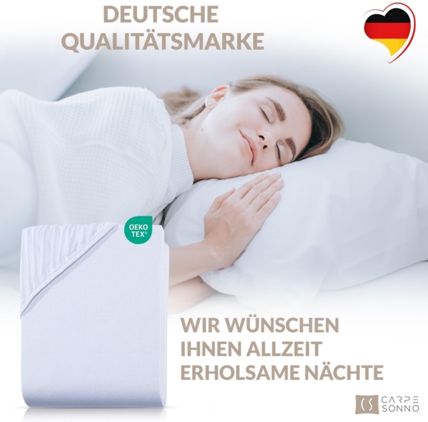 Carpe Sonno Spannbettlaken Jersey 90x200 100x200 120x200 140x200 160x200 180x200 200x200 70x140, Jersey, Gummizug: rundum, (1 Stück), 100% Baumwolle Spannbettlaken 90x200 Spannbetttuch Nougat Bild 9