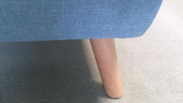 Sofa LINON 3-Sitzer aus Leinenstoff in hellblau mit Buche 198 cm Bild 6