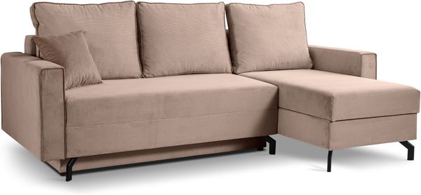 Ecksofa (B/H/T: 230x89x148 cm) in Altrosa