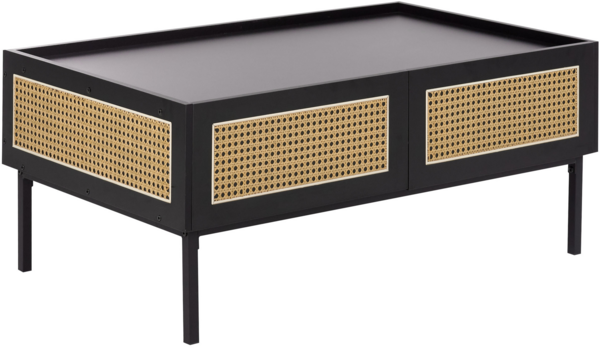 Couchtisch Rattan schwarz CULLEN