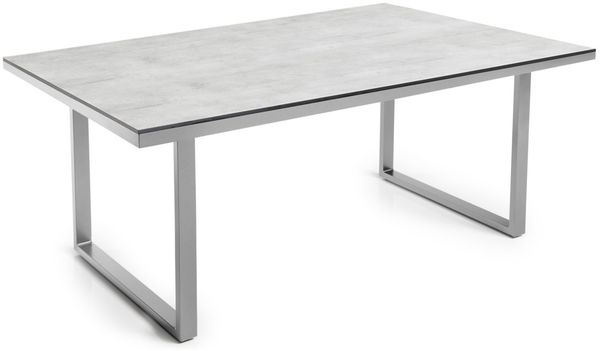 HPL Tischplatte 160cm x 95cm x 1,3cm, hellgrau meliert, C Profil