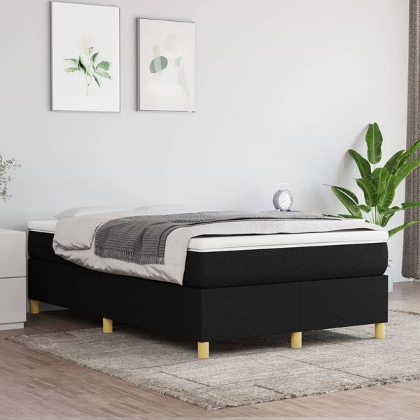 Boxspringbettgestell, Doppelbett Schwarz 120x200 cm Stoff
