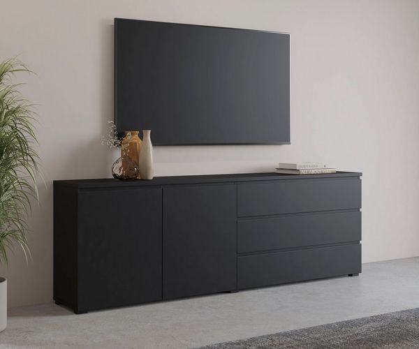 OTTO home Sideboard Modo, Breite 200 cm, moderne grifflose Kommode 2Türen/3 SK, Schubladenkommode mit viel Stauraum, Einlegeböden verstellbar