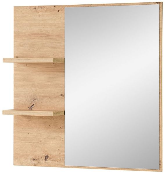 Spiegel Bari, Glas, Holzwerkstoff, Holzfarben, Verspiegelt, 78 x 80 x 17 cm