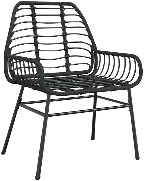 vidaXL 5-teiliges Garten-Esszimmerset aus schwarzem Polyrattanglas 3334537 Bild 4