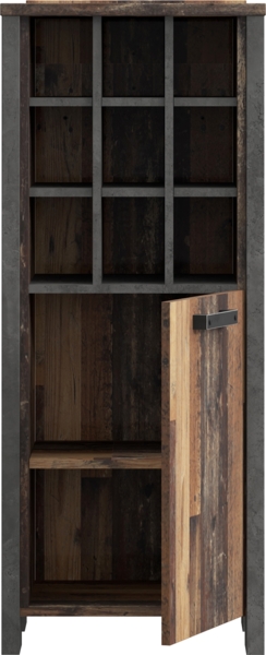 FORTE 'CLIF' Stehtisch, Bartisch, Optik: Old Wood, Vintage Grau, 118,3 x 47,3 x 151,5 cm Bild 4