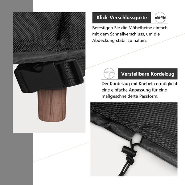 Gartenmöbel Abdeckung 600D Oxford Gewebe 300x300x100cm Wasserdicht Winddicht UV Bild 4