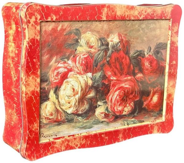 MediMuc Keksdose nostalgische Keksdose, Rosendose, Rosengemälde des Malers Renoir