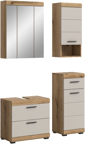Badezimmer-Set >Scout< in Evoak Oak / Kaschmir - 112x191x34cm (BxHxT)