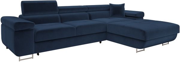 Ecksofa Torezio Mini mit Bettkasten, Schlaffunktion und Einstellbare Kopfstützen (Farbe: Polo 891, Seite: Rechts)