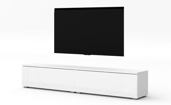 AX LIVING TV Board Loriano 2x100 stehend Lowboard weiß Matt/Hochglanz