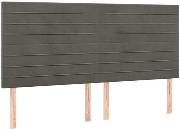 vidaXL Bettgestell mit Kopfteil Samt Dunkelgrau 160x200 cm, Härtegrad: H2 [3125825] Bild 8