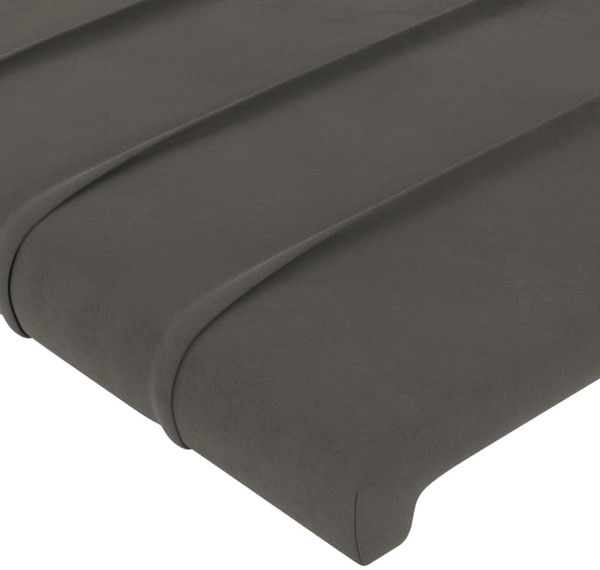 vidaXL Bettgestell mit Kopfteil Samt Dunkelgrau 160x200 cm, Härtegrad: H2 [3125825] Bild 10