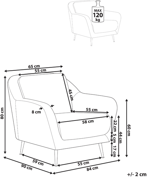 Sessel EIBY Chenillegewebe Dunkelbraun Bild 2