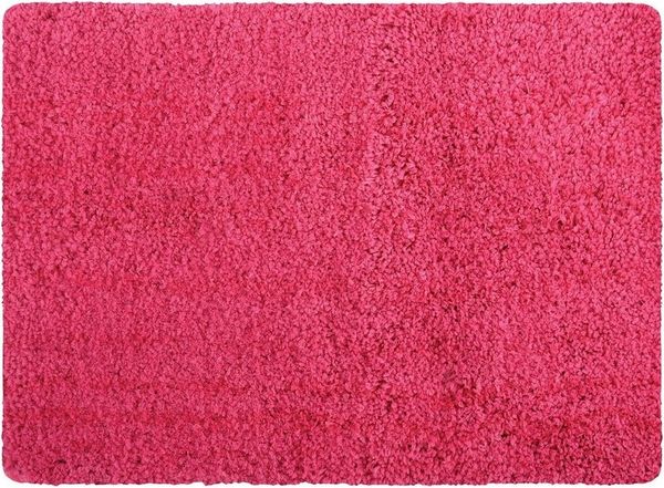 MSV Badteppich Badematte Badvorleger Duschvorleger Mikrofaser Hochflor flauschig 50x70 cm – Pink