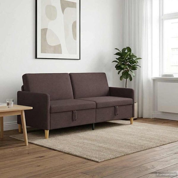 vidaXL Sofa mit Stauraum Dunkelbraun 192 x 78 x 87 cm Polyester 42036979
