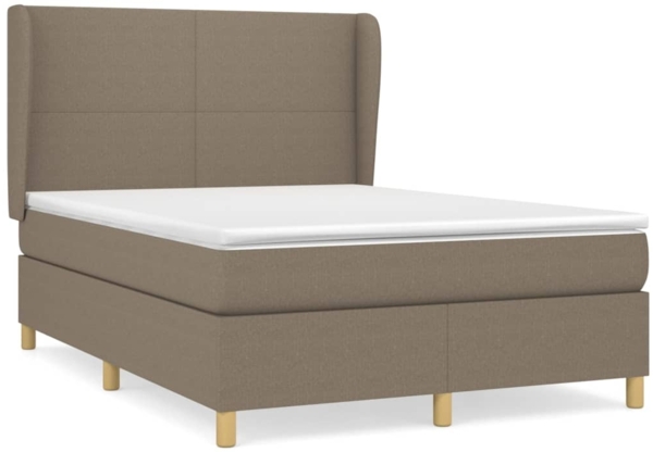 vidaXL Boxspringbett mit Matratze Taupe 140x190 cm Stoff 3128361