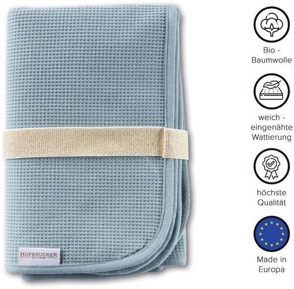 Hofbrucker® Windeltasche mit Wickelunterlage für unterwegs, faltbare Wickelclutch mit Organizer für Windeln & Feuchttücher, Abwischbar, Must Have für die Baby Erstausstattung (taubenblau)