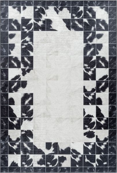 Waschbarer Teppich Federico rechteckig - 200x290 cm - Schwarz