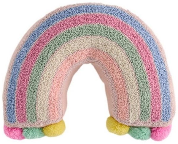 Next Dekokissen Kissen mit Regenbogendesign und Bommeln