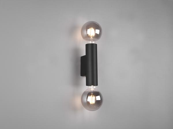 LED Wandleuchte Schwarz dimmbar 2 Flammig, Up and Down Light, Höhe 18cm