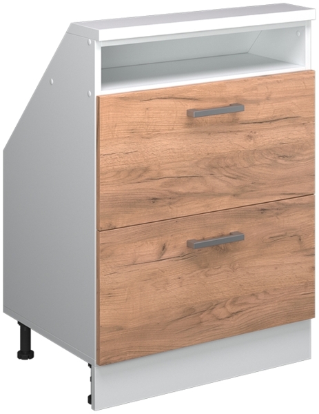 Küchenschrank für Dachschrägen R-Line Goldkraft Eiche 60 cm mit 2 Schubladen Vicco Bild 1
