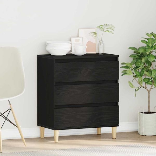 vidaXL Sideboard Schwarz Eichen-Optik 60 x 35 x 70 cm Holzwerkstoff 862595