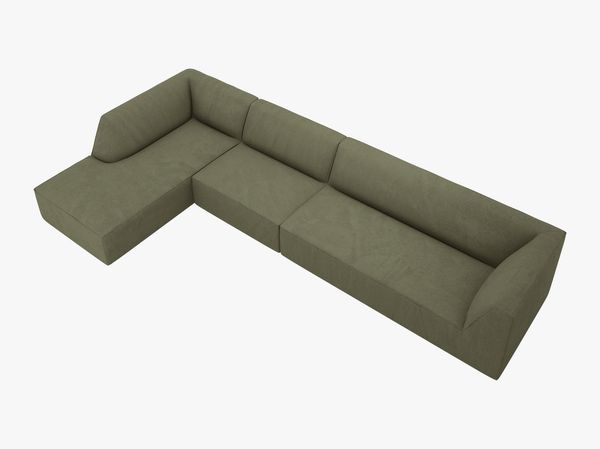 Micadoni Ecksofa Ruby 5-Sitzer Links Kord Scala Grün Bild 4