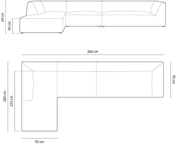 Micadoni Ecksofa Ruby 5-Sitzer Links Kord Scala Grün Bild 9