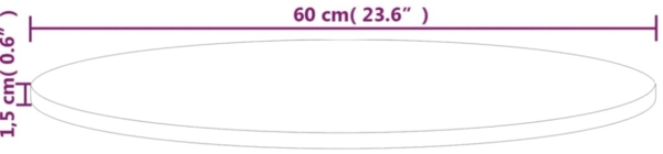 vidaXL Runde Tischplatte Ø60x1,5 cm Unbehandeltes Massivholz Eiche 342896 Bild 4