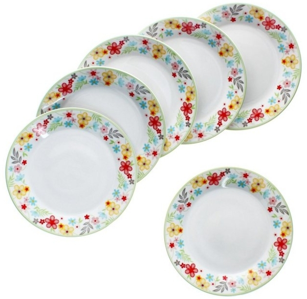 MamboCat Frühstücksteller 6er Set Variant Blümchen Kuchenteller bunte Frühstücks-Teller Bild 4